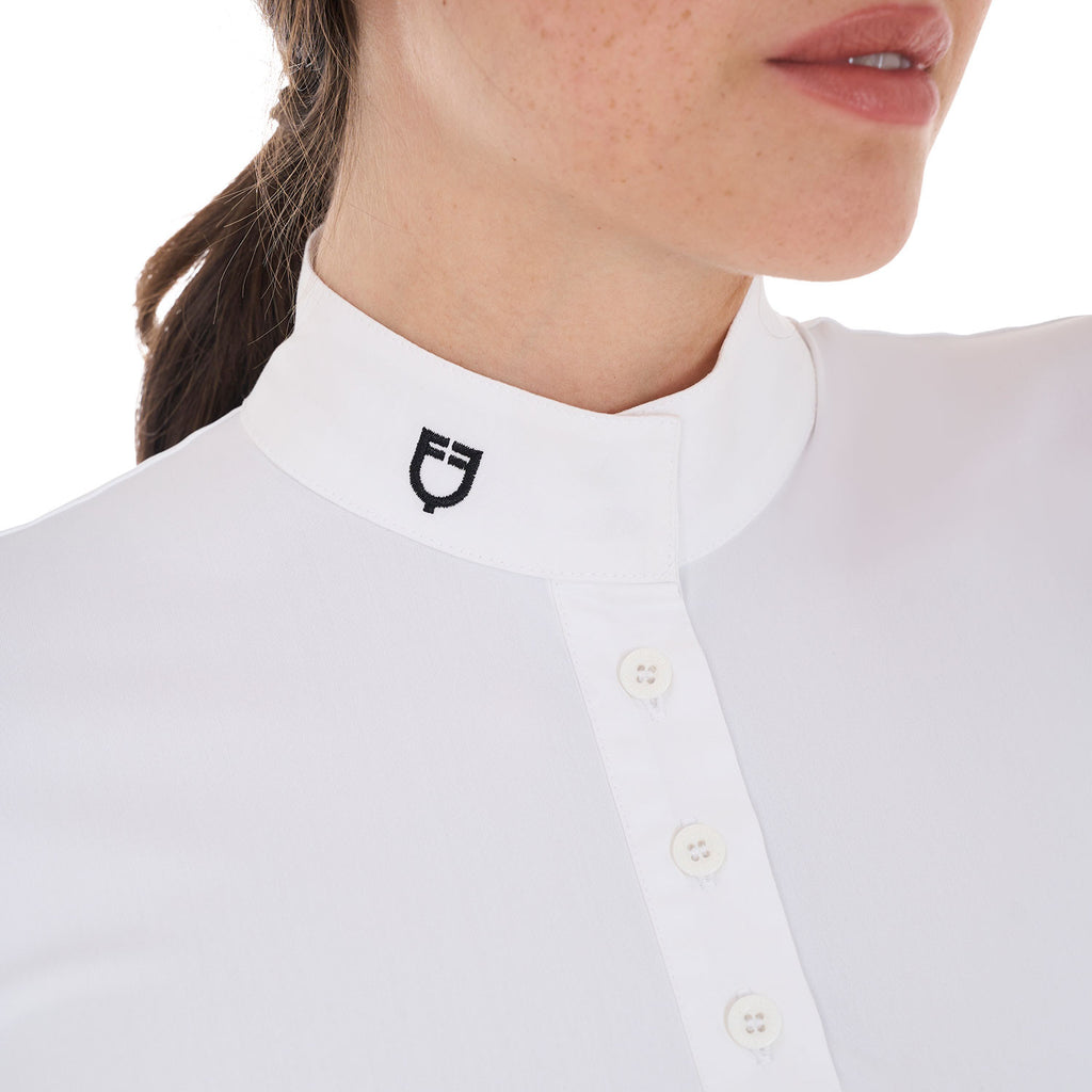 Polo donna da concorso slim fit colletto coreano