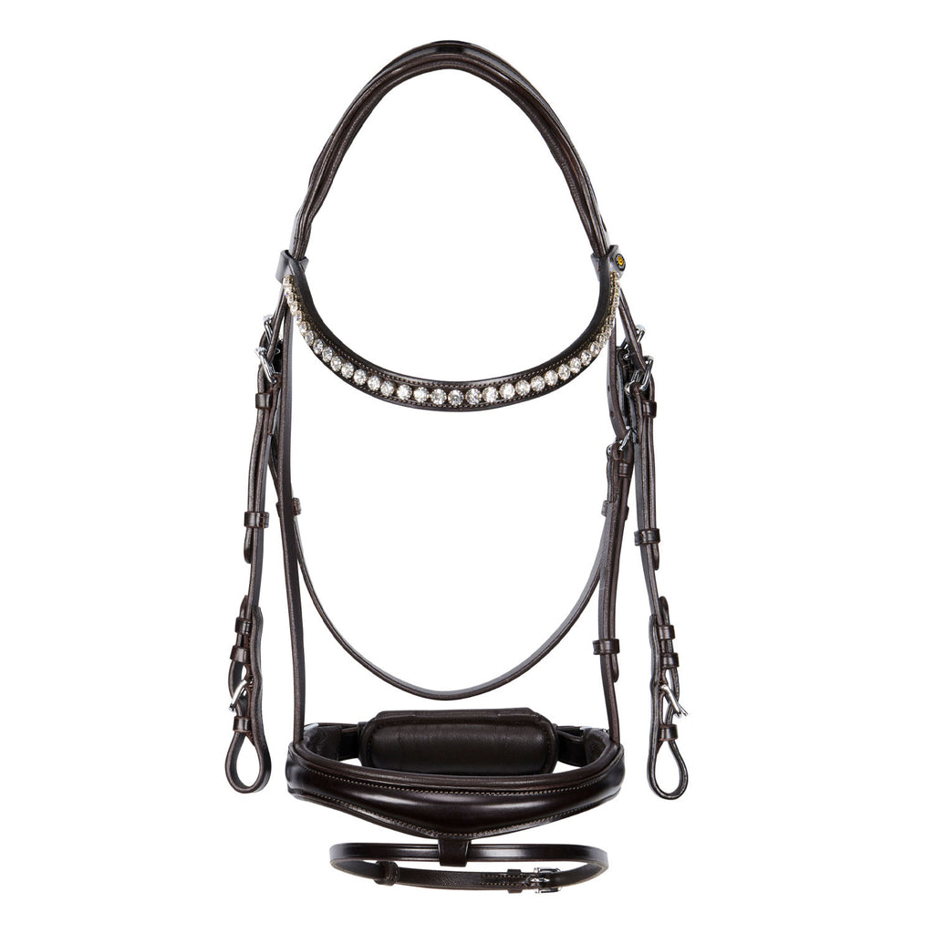 Testiera inglese in cuoio con brillantini Equestro