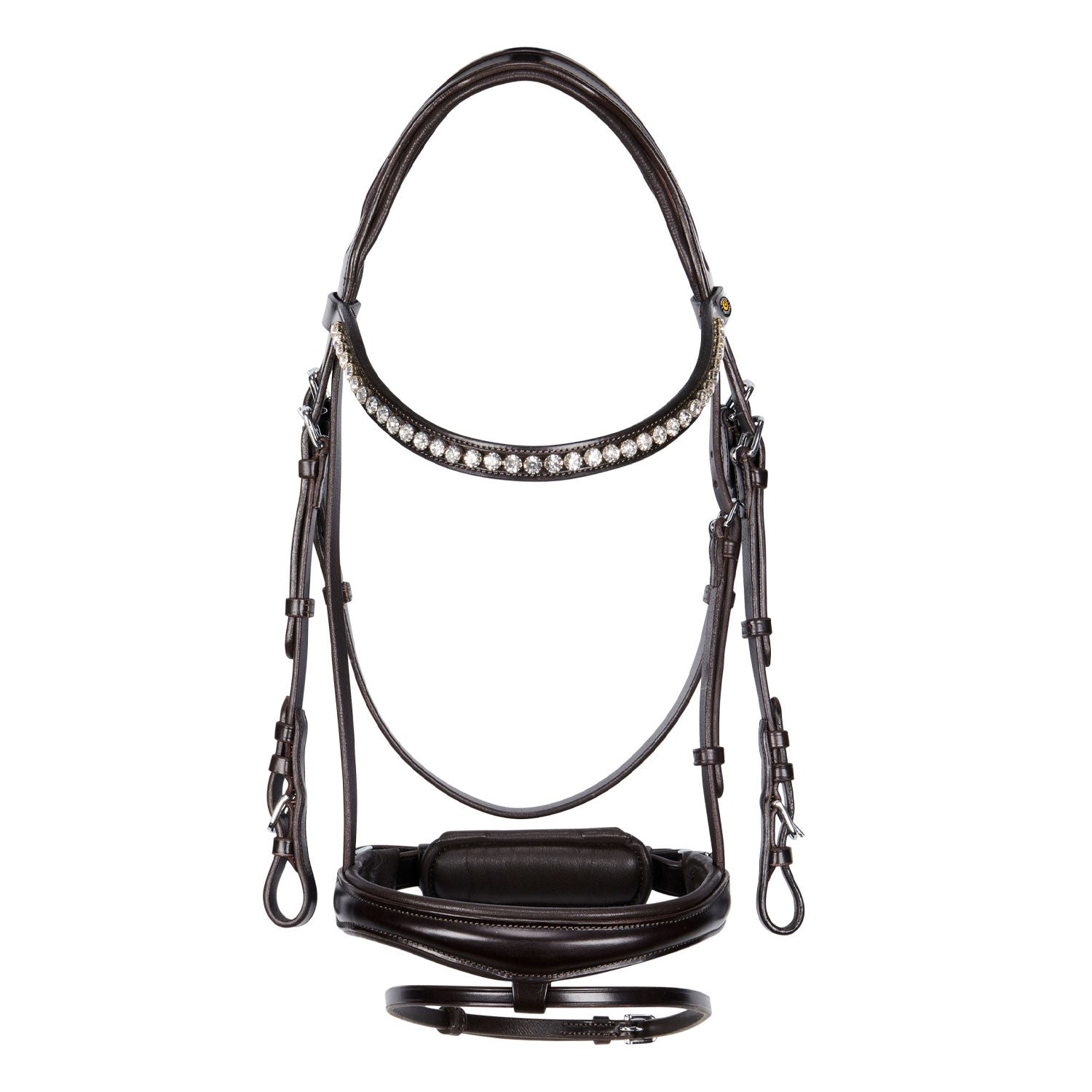 Testiera inglese in cuoio con brillantini Equestro